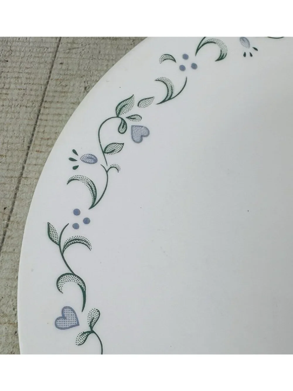 90's Corelle Corning COUNTRY COTTAGE Lavender Flowers Hearts Dinner Plate Set 5